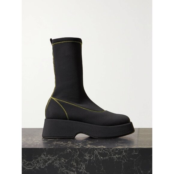 Ganni Retro Flatform Sockboots Black - Picture 1 of 9